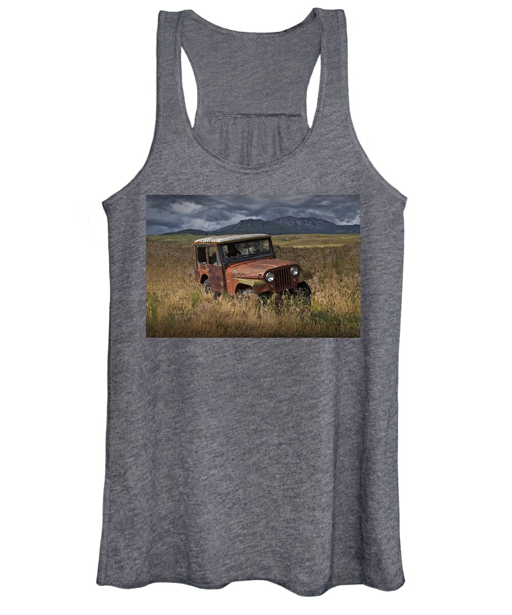 Vintage Women's Tank Top featuring the photograph Abandoned Vintage Auto by Randall Nyhof