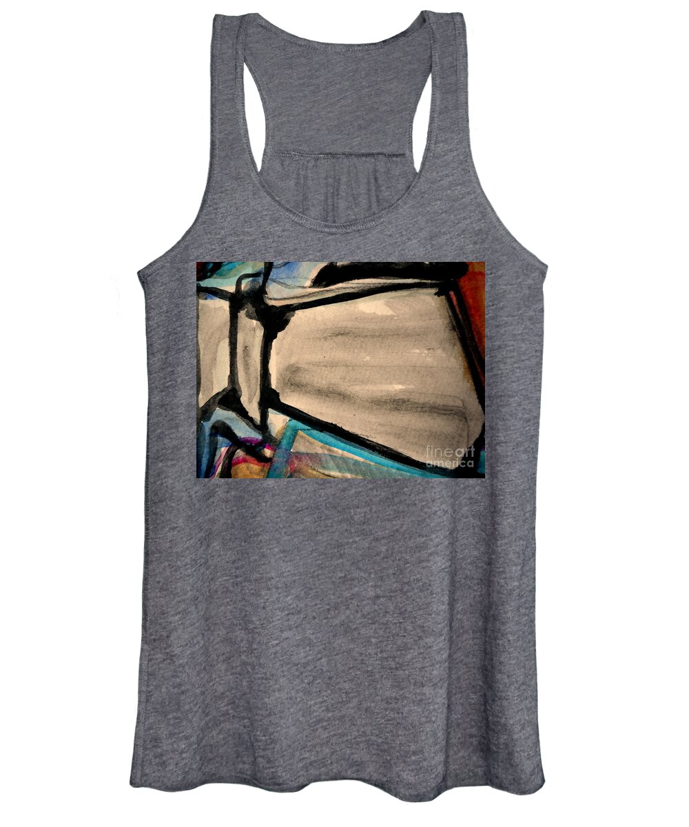 Katerina Stamatelos Women's Tank Top featuring the painting Abstract-22 by Katerina Stamatelos
