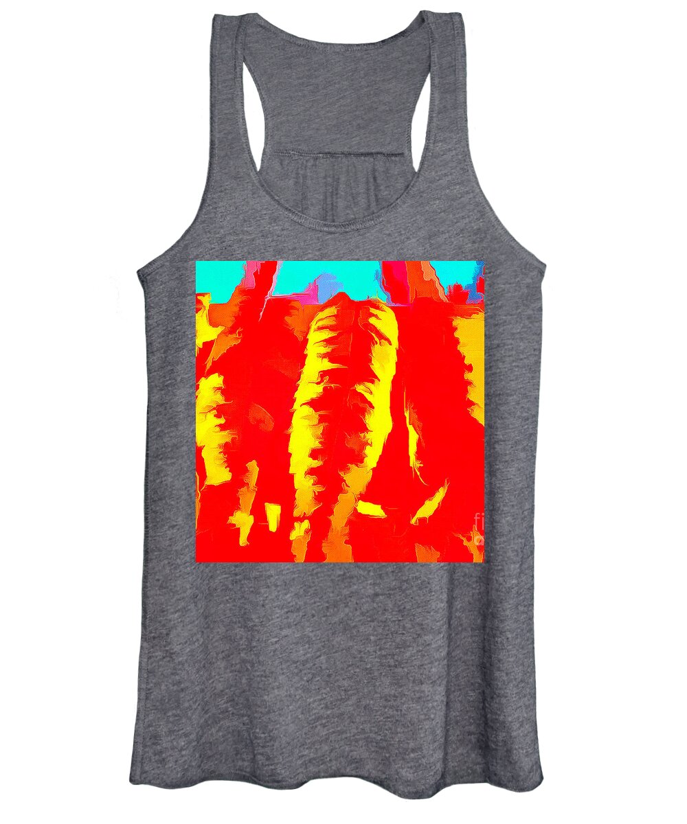 Digital Painting Women's Tank Top featuring the digital art Abstract Carrots by Humphrey Isselt