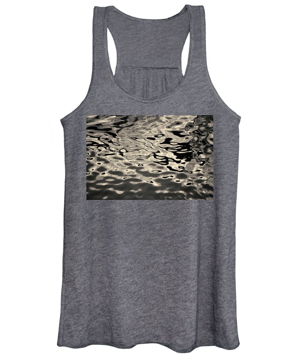 Abstract Women's Tank Top featuring the photograph Abstract Dock Reflections I Toned by David Gordon