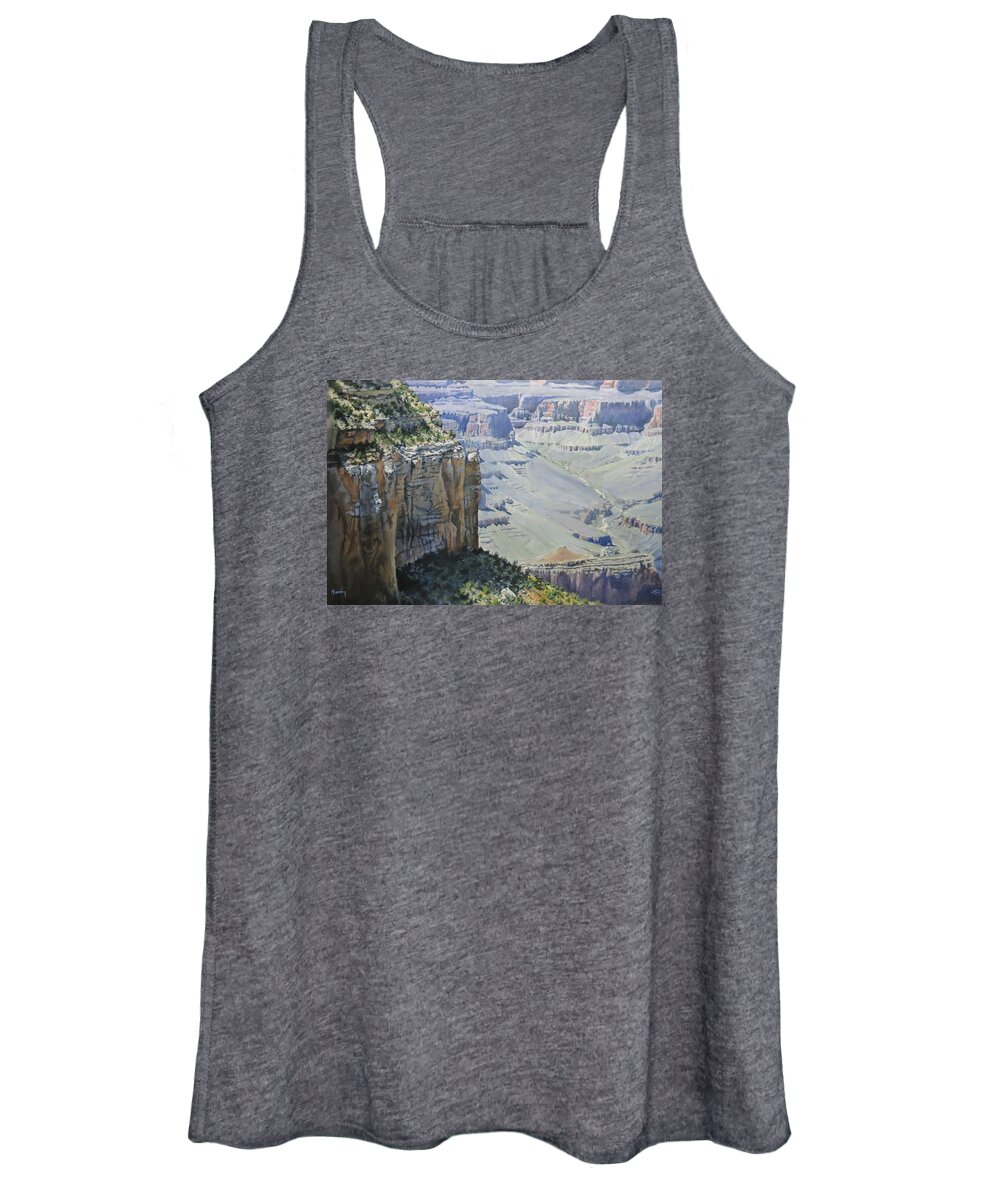 Grand Canyon Women's Tank Top featuring the painting Afternoon At The Canyon by William Brody