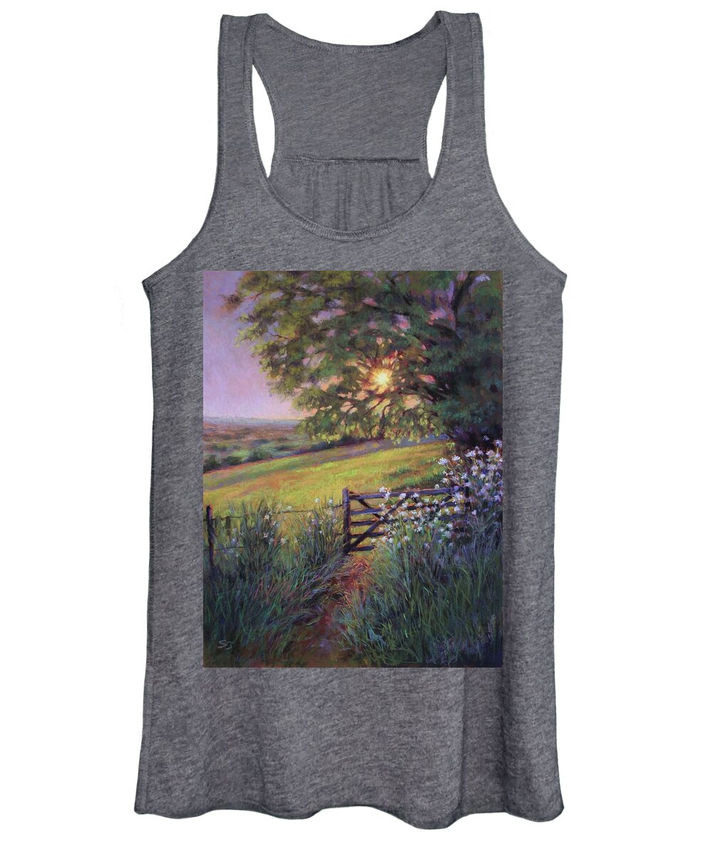 Sunset Women's Tank Top featuring the painting Almost Forgotten by Susan Jenkins