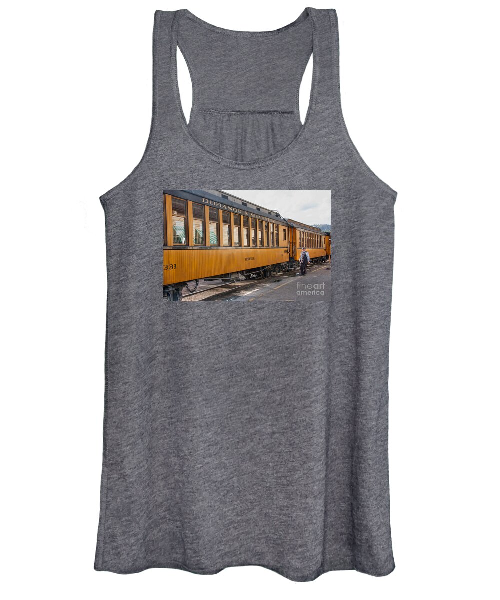 Colorado Women's Tank Top featuring the photograph Along the Passenger Cars by Marilyn Cornwell
