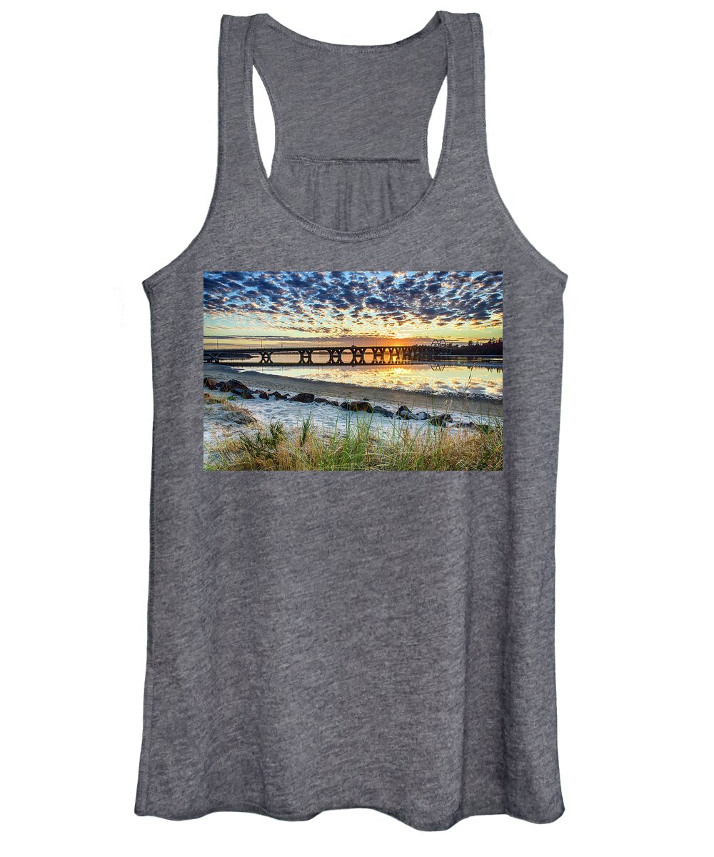 Waldport Oregon Women's Tank Top featuring the photograph Alsea Bay Bridge Waldport Oregon by Donald Pash