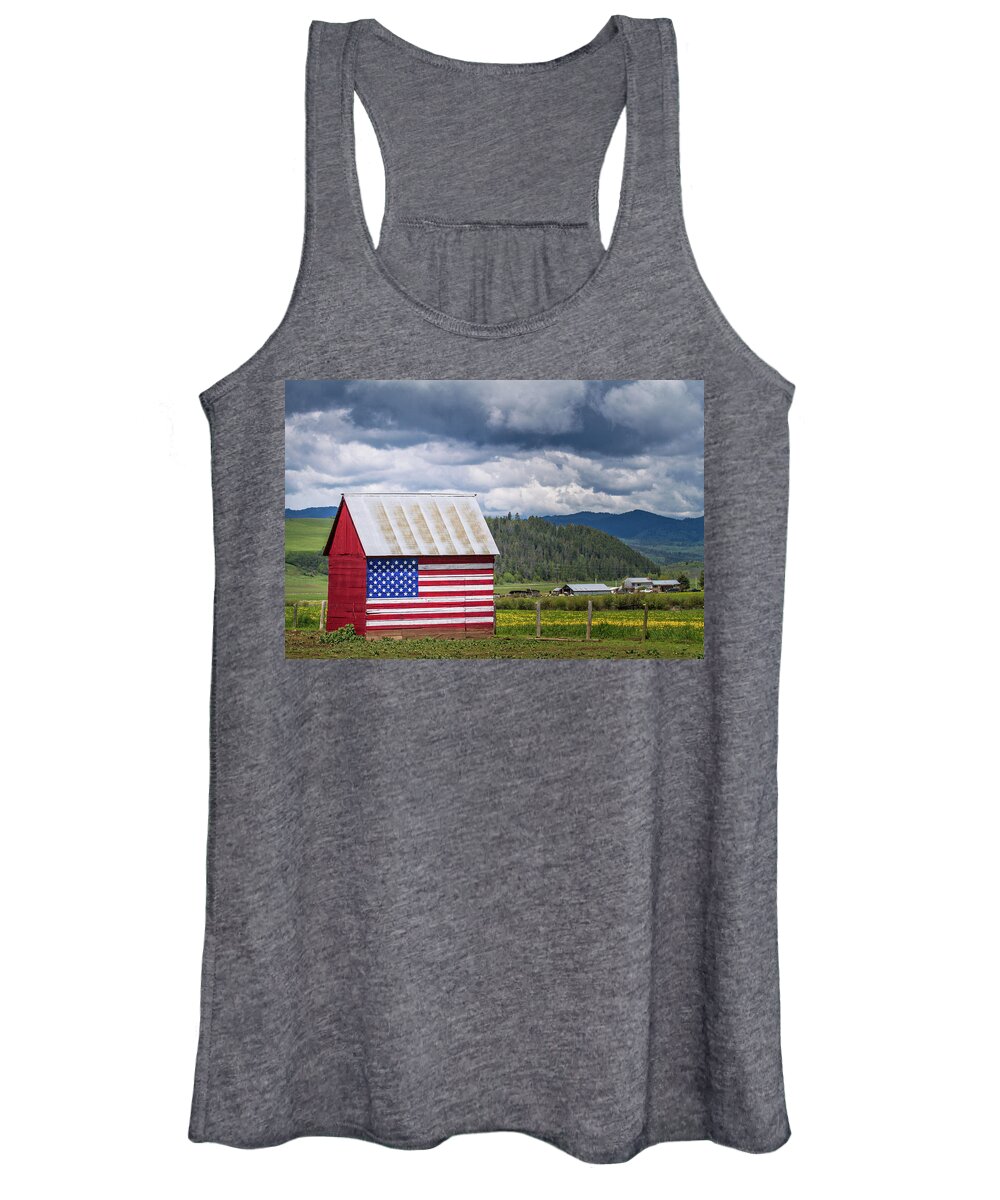 America Women's Tank Top featuring the photograph American Landscape by Wesley Aston