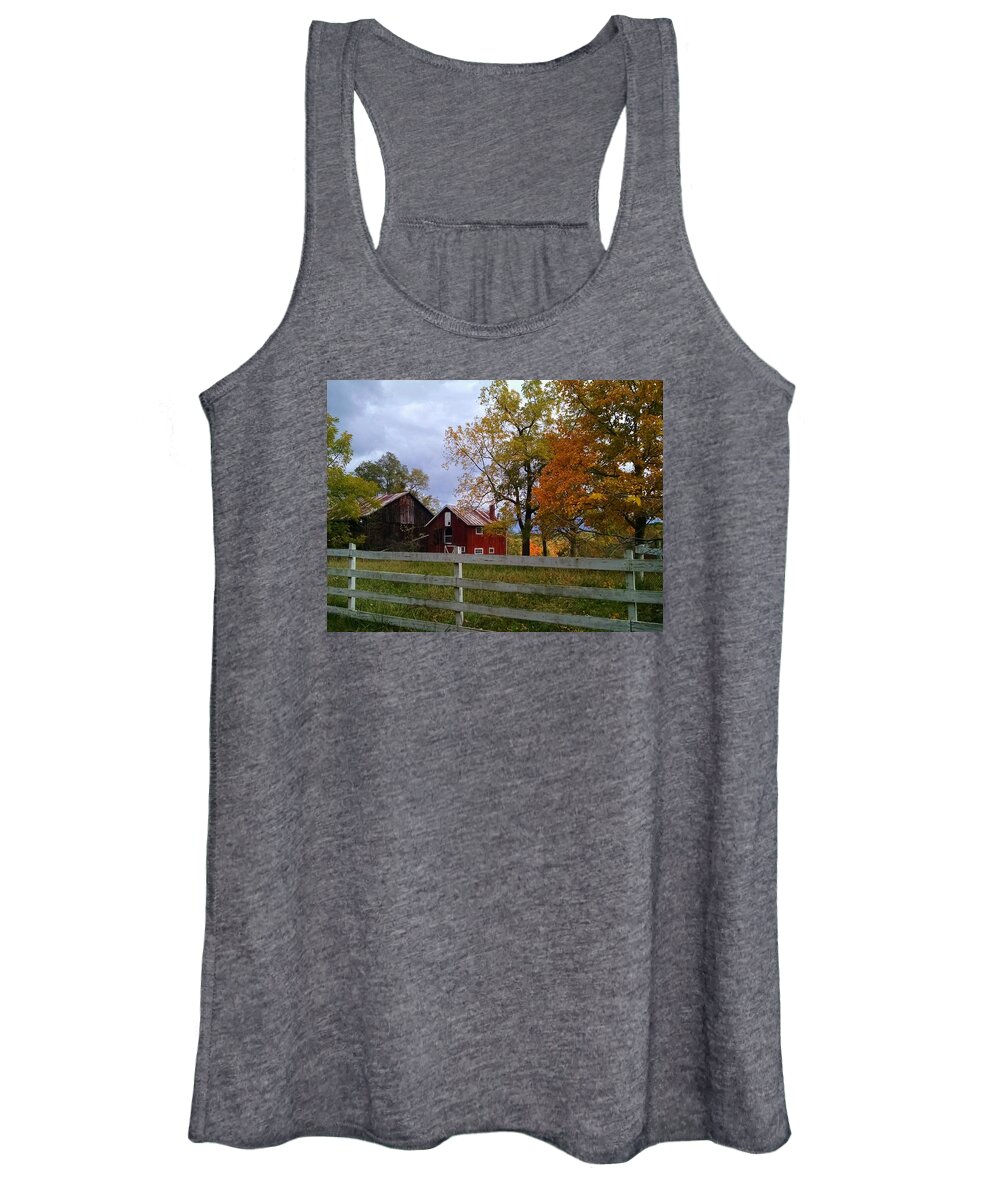 Fall Women's Tank Top featuring the photograph An Old Barn by Brad Nellis