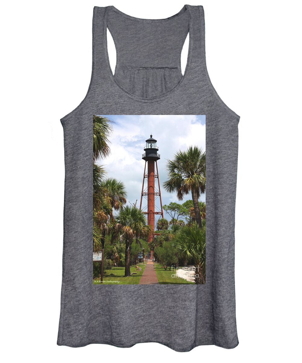 Lighthouse Women's Tank Top featuring the photograph Anclote Key Lighthouse by Barbara Bowen
