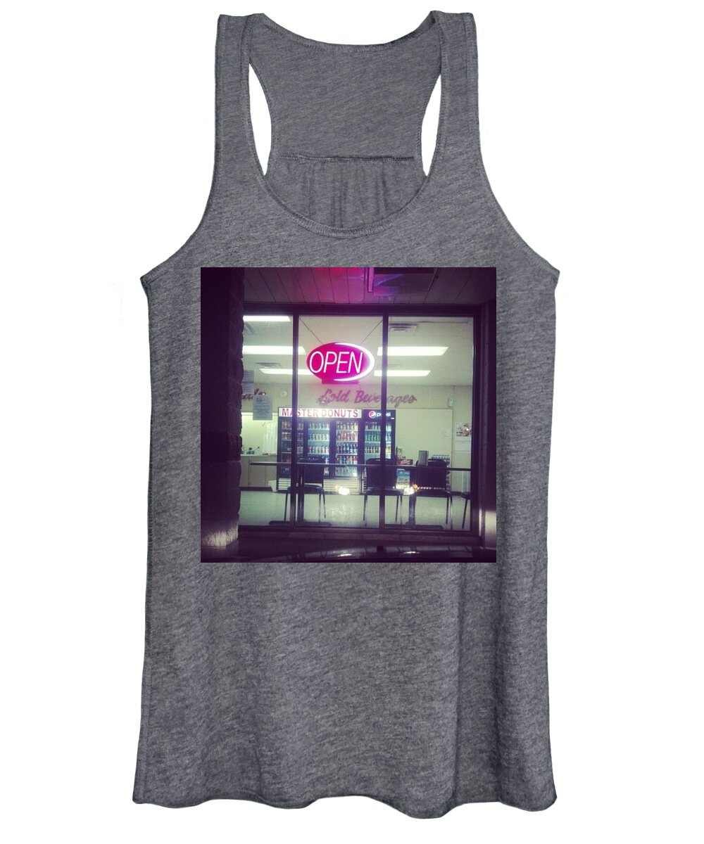 Late Women's Tank Top featuring the photograph And When This Town Sleeps, I'll Eat donuts by Haley Marie Theoboldt
