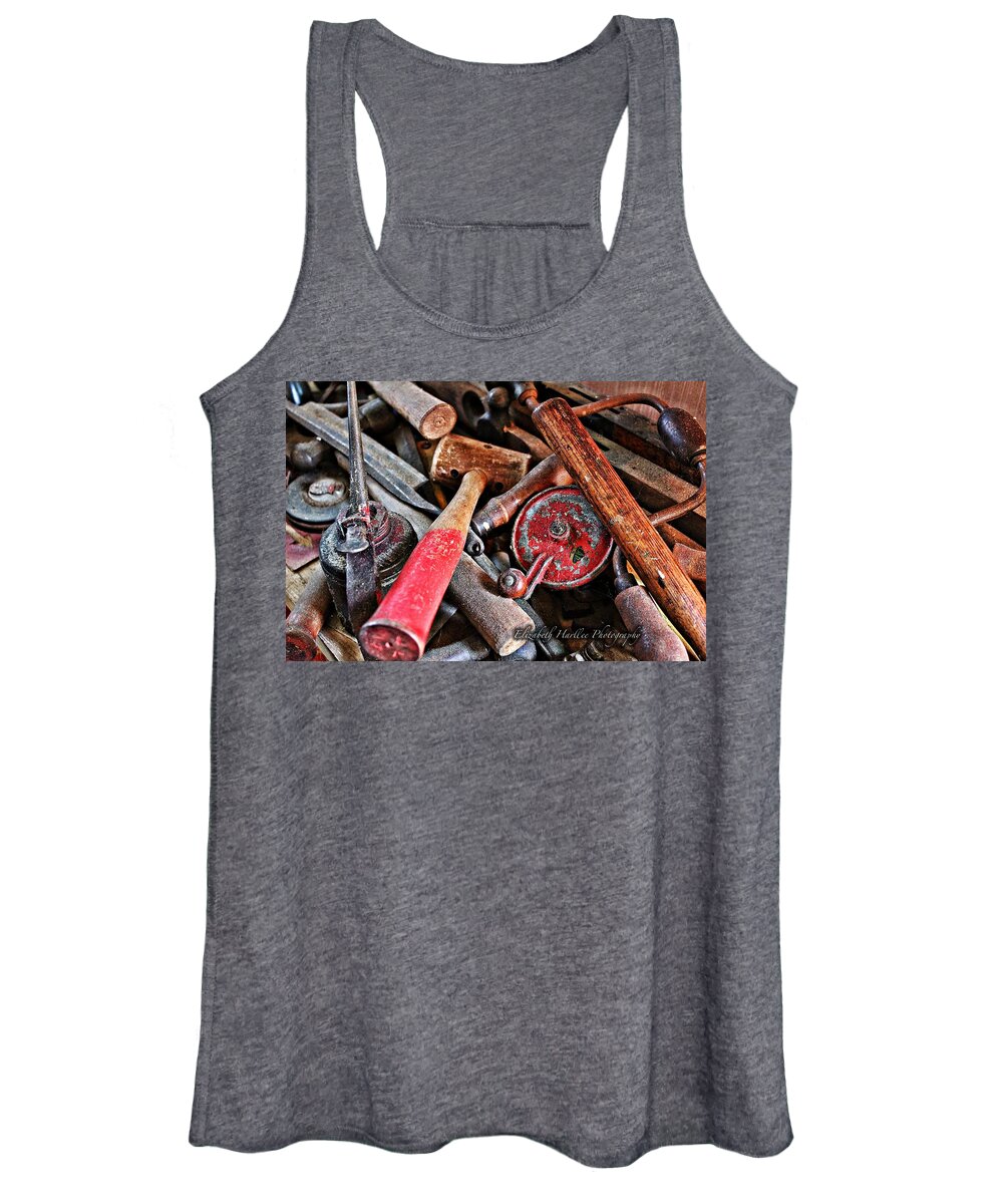 Retro Women's Tank Top featuring the photograph Antique Tools by Elizabeth Harllee