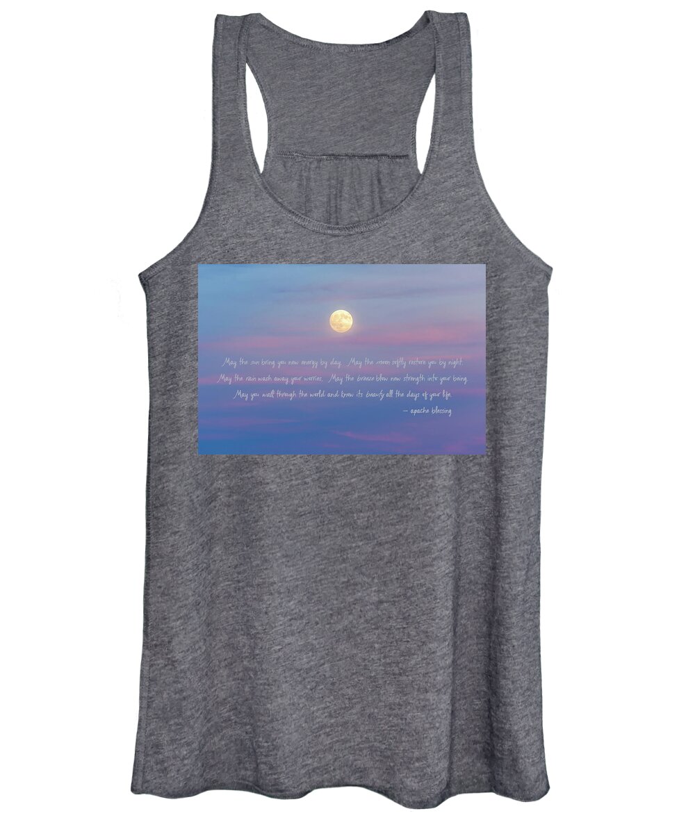 Terry D Photography Women's Tank Top featuring the photograph Apache Blessing Harvest Moon 2016 by Terry DeLuco