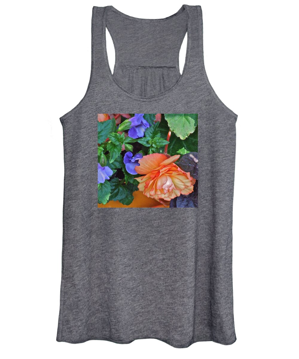 Begonia. Garden Flower Women's Tank Top featuring the photograph Apricot Begonia 1 by Janis Senungetuk