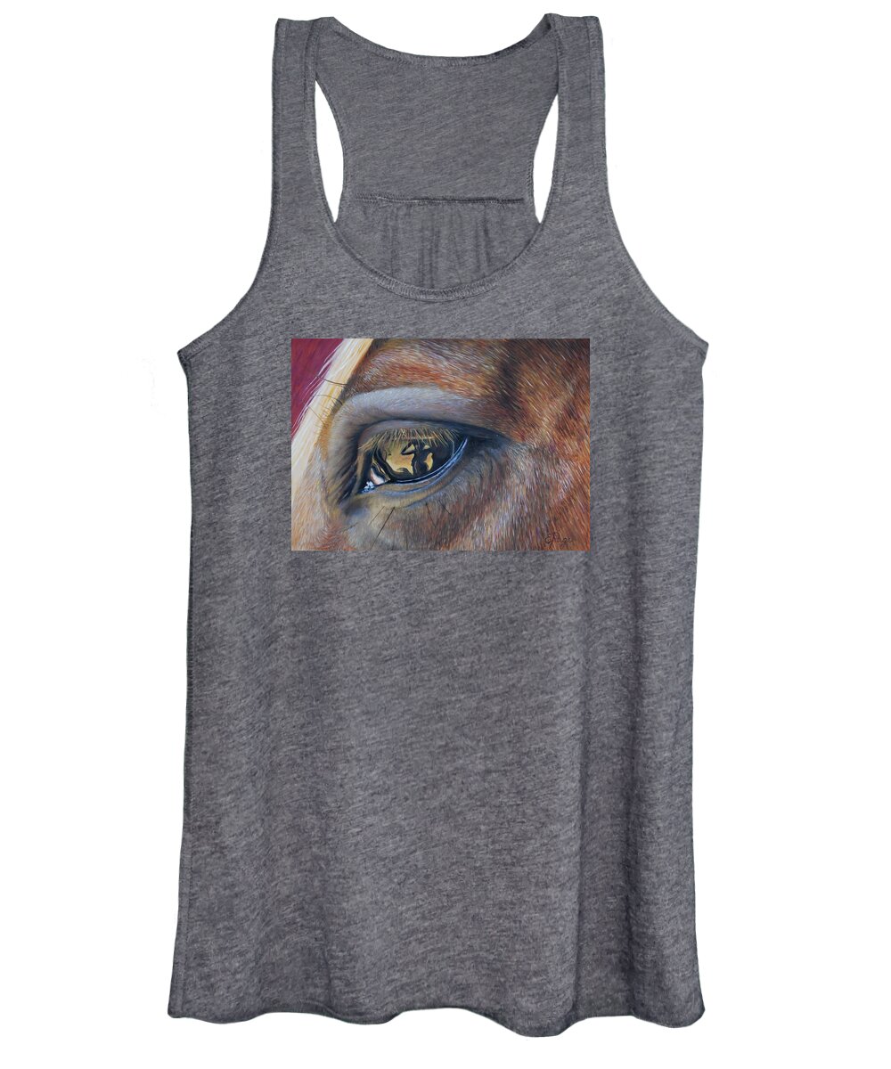 Horse Women's Tank Top featuring the painting Arabella by Emily Page