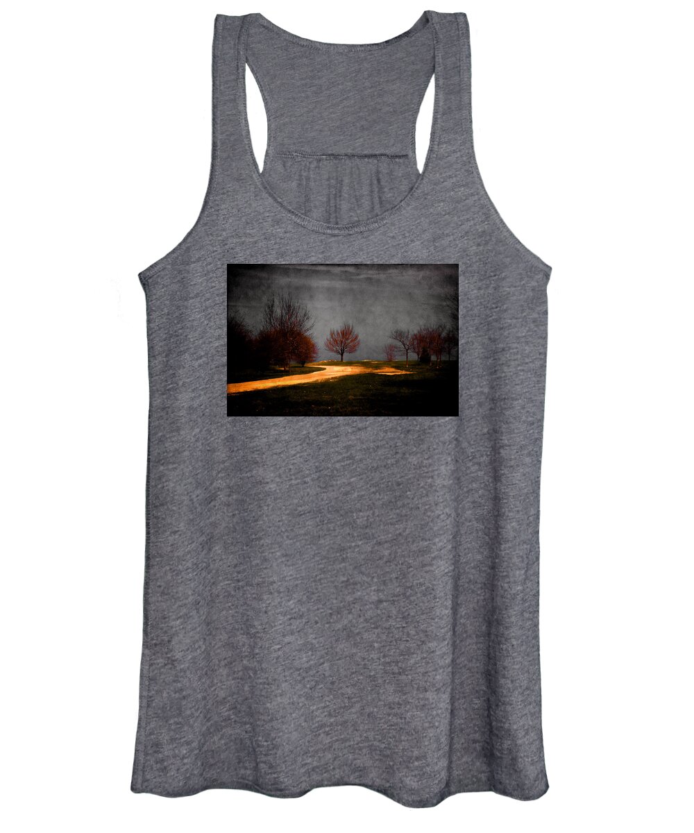 Dark Tones Women's Tank Top featuring the photograph Art in the Park by Milena Ilieva