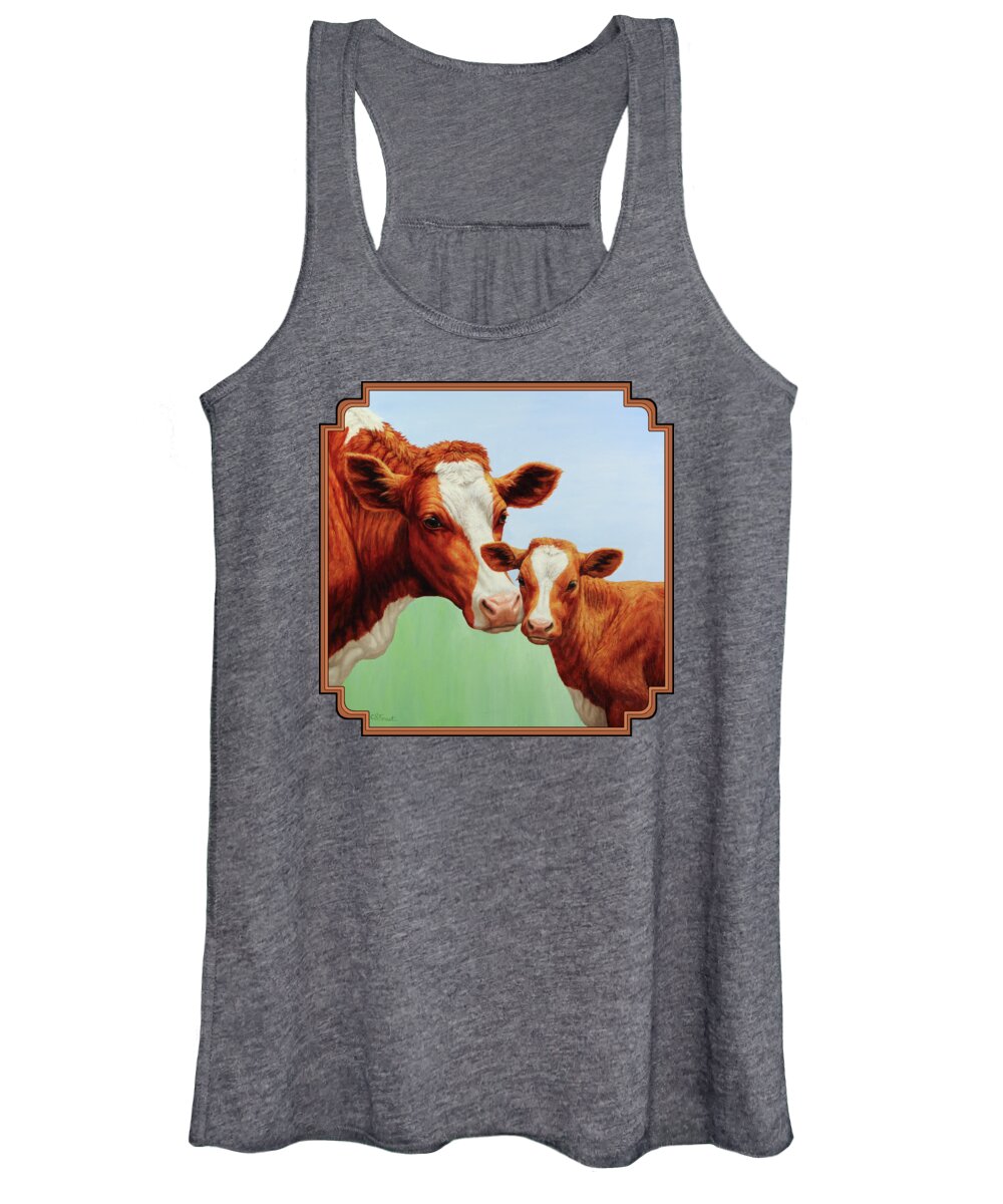 Cow Women's Tank Top featuring the painting Cream and Sugar by Crista Forest