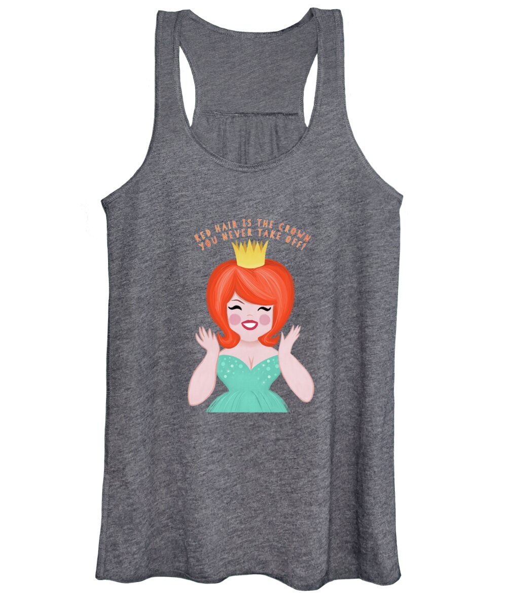 Redhead Women's Tank Top featuring the painting Red Hair Is The Crown You Never Take Off by Little Bunny Sunshine