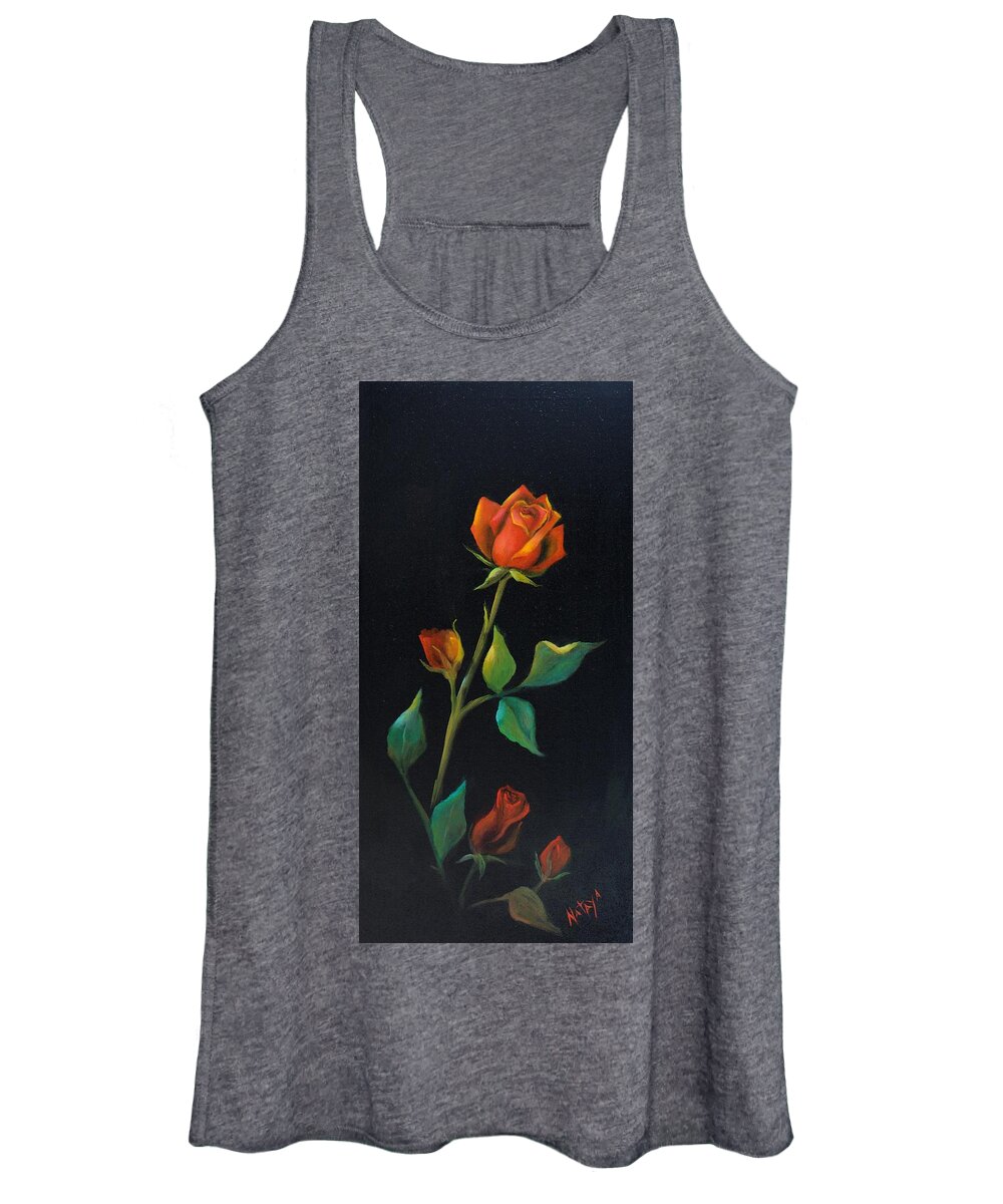 Rose Women's Tank Top featuring the painting Ascending by Nataya Crow
