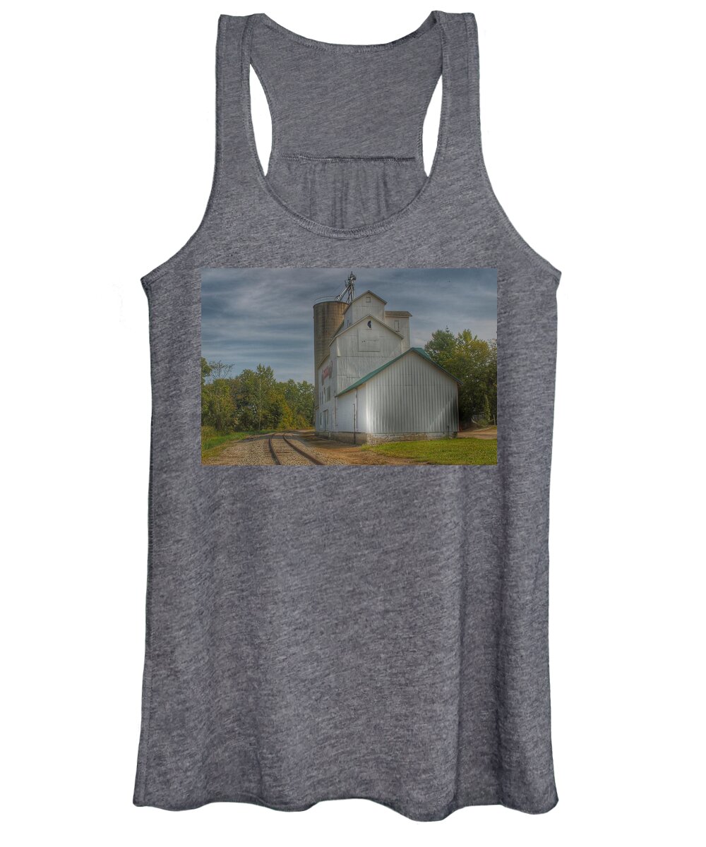Railroad Women's Tank Top featuring the photograph 2008 - Aside the Tracks in Mayville by Sheryl L Sutter