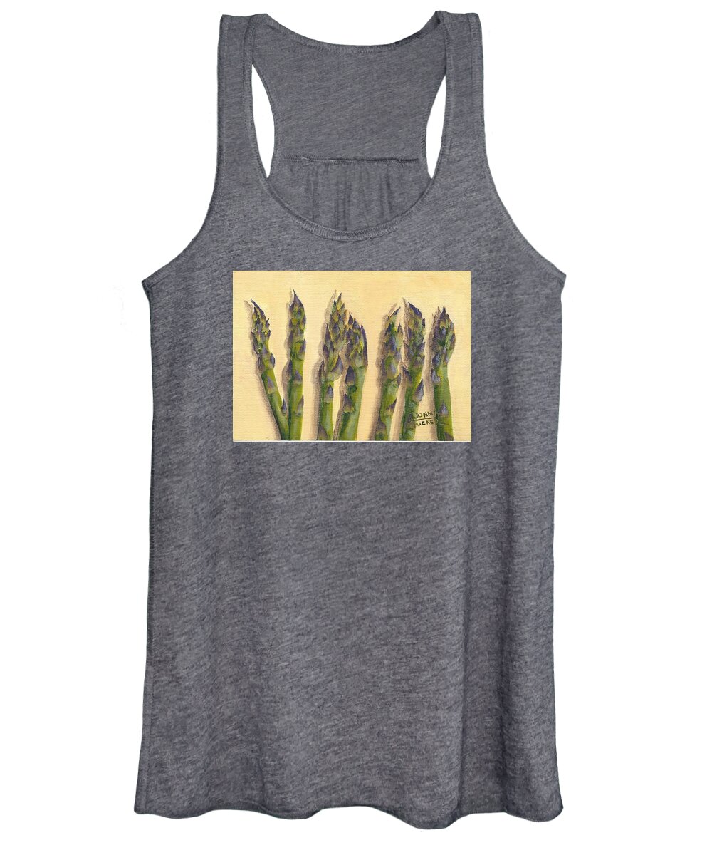 Vegetable Women's Tank Top featuring the painting Asparagus in a Row by Donna Tucker