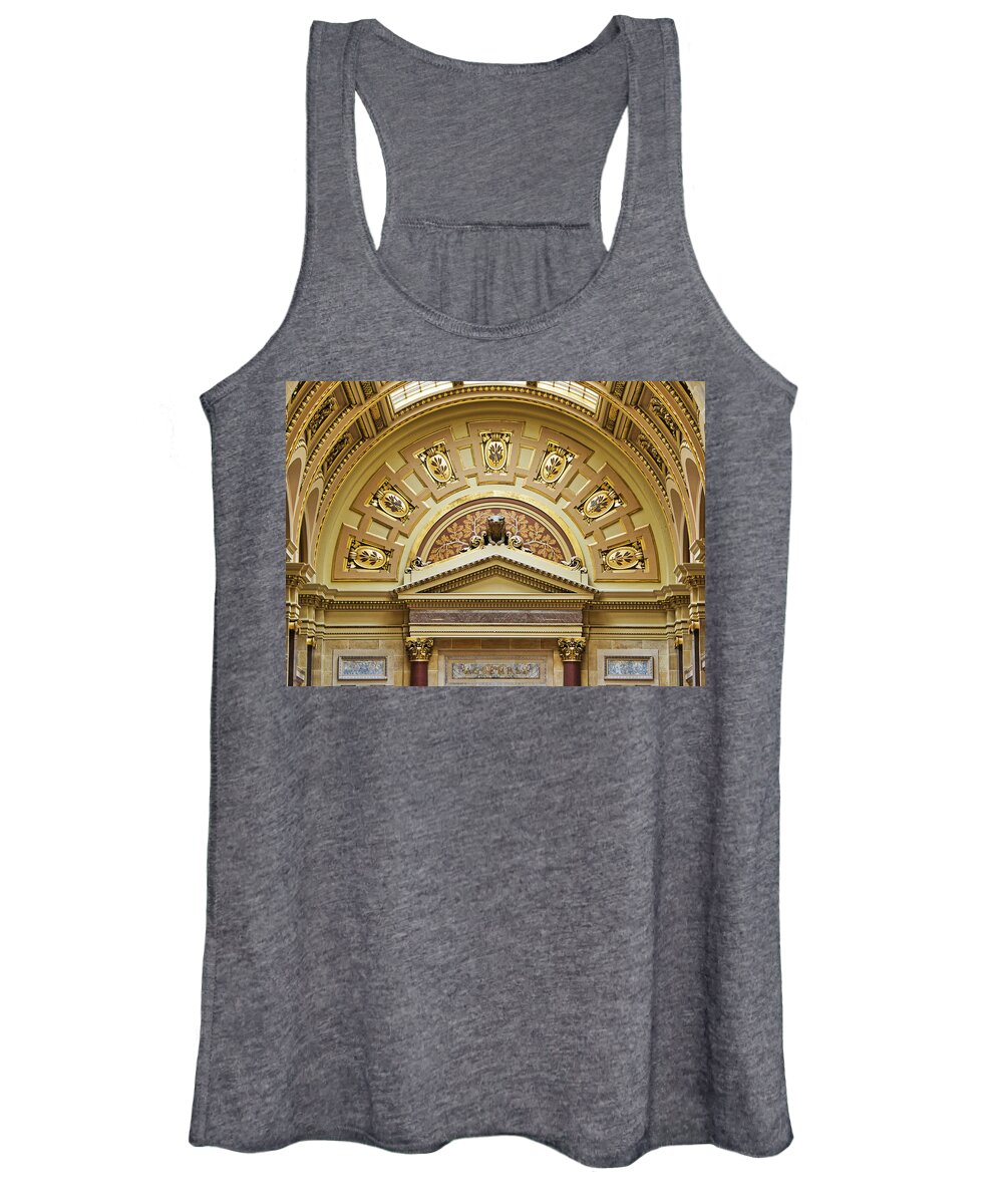 Wisconsin Women's Tank Top featuring the photograph Assembly Entrance - Capitol - Madison - Wisconsin by Steven Ralser