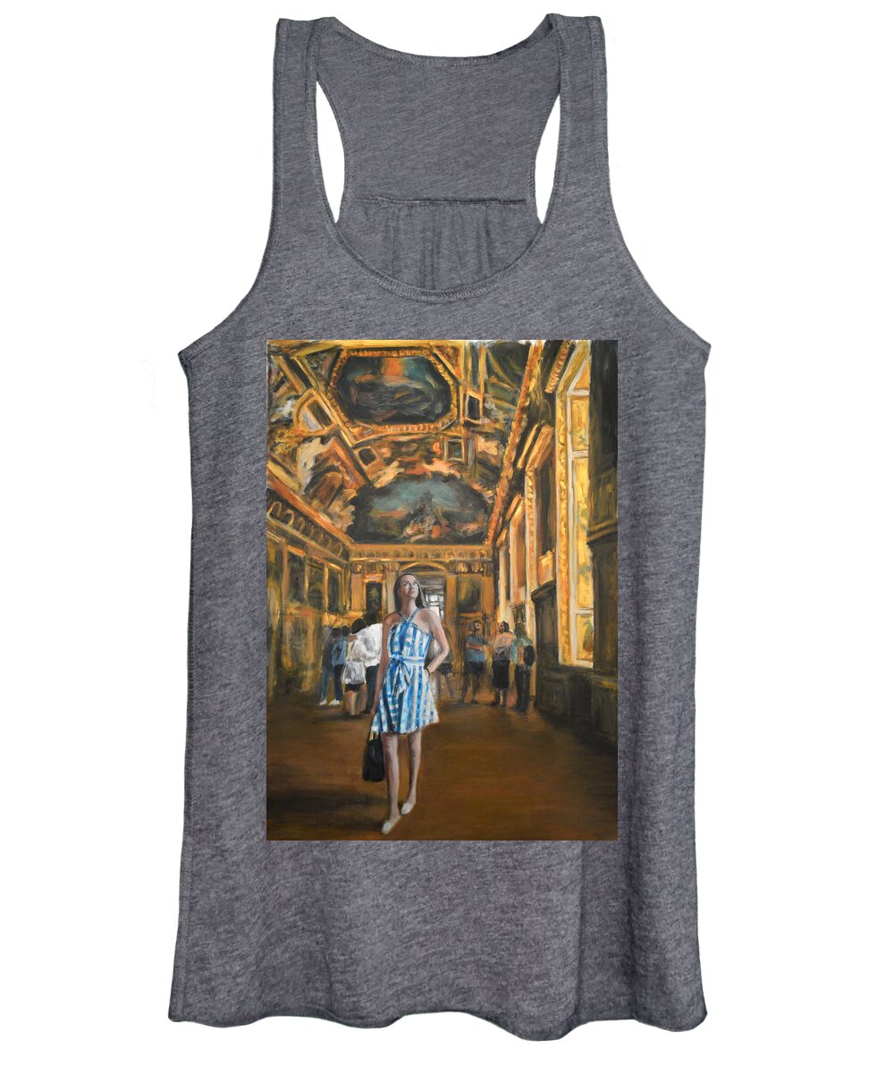At The Louvre Women's Tank Top featuring the painting At The Louvre by Escha Van den bogerd