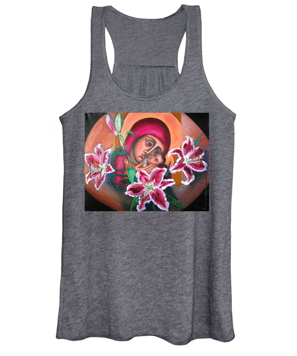 Icon Women's Tank Top featuring the painting Aunt Katya's Icon by Vera Smith