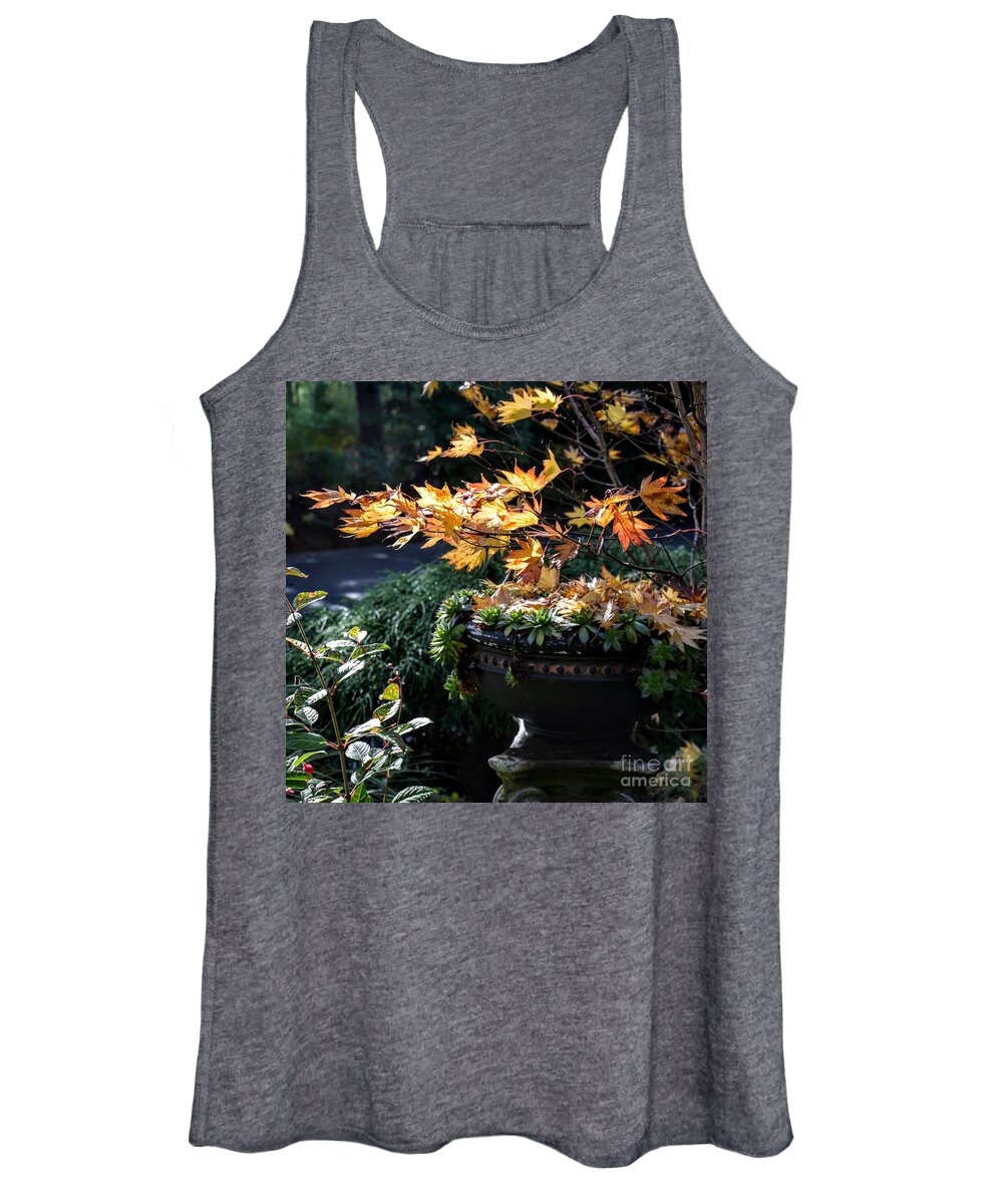 Maple Women's Tank Top featuring the photograph Autumn Maple and Succulents by Tatyana Searcy