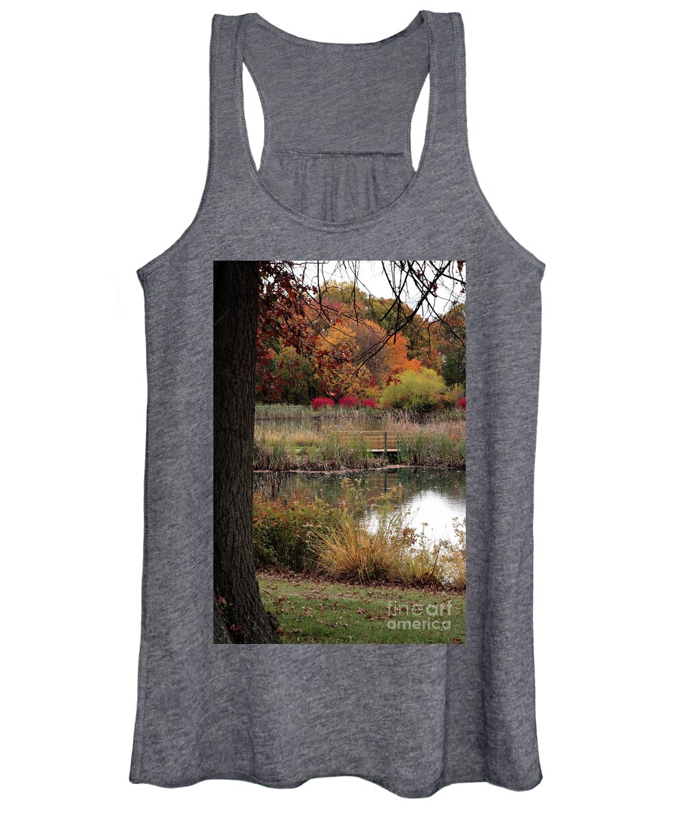 Autumn Women's Tank Top featuring the photograph Autumn Pond in Maryland by William Kuta