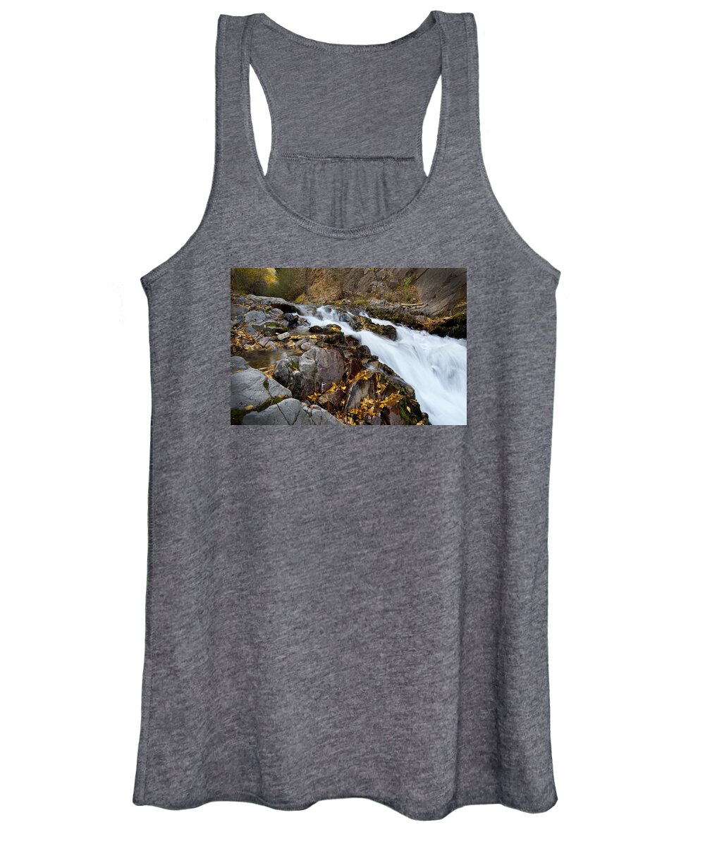 New Mexico Women's Tank Top featuring the photograph Autumn Waterfall by Ron Weathers