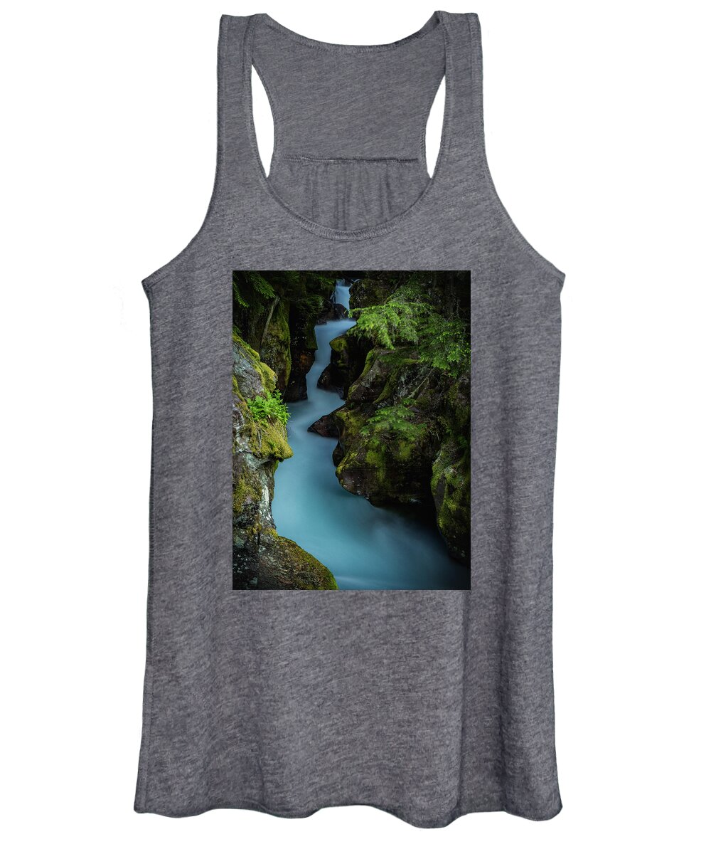Montana Scenic Women's Tank Top featuring the photograph Avalanche Creek- Glacier National Park by John Vose
