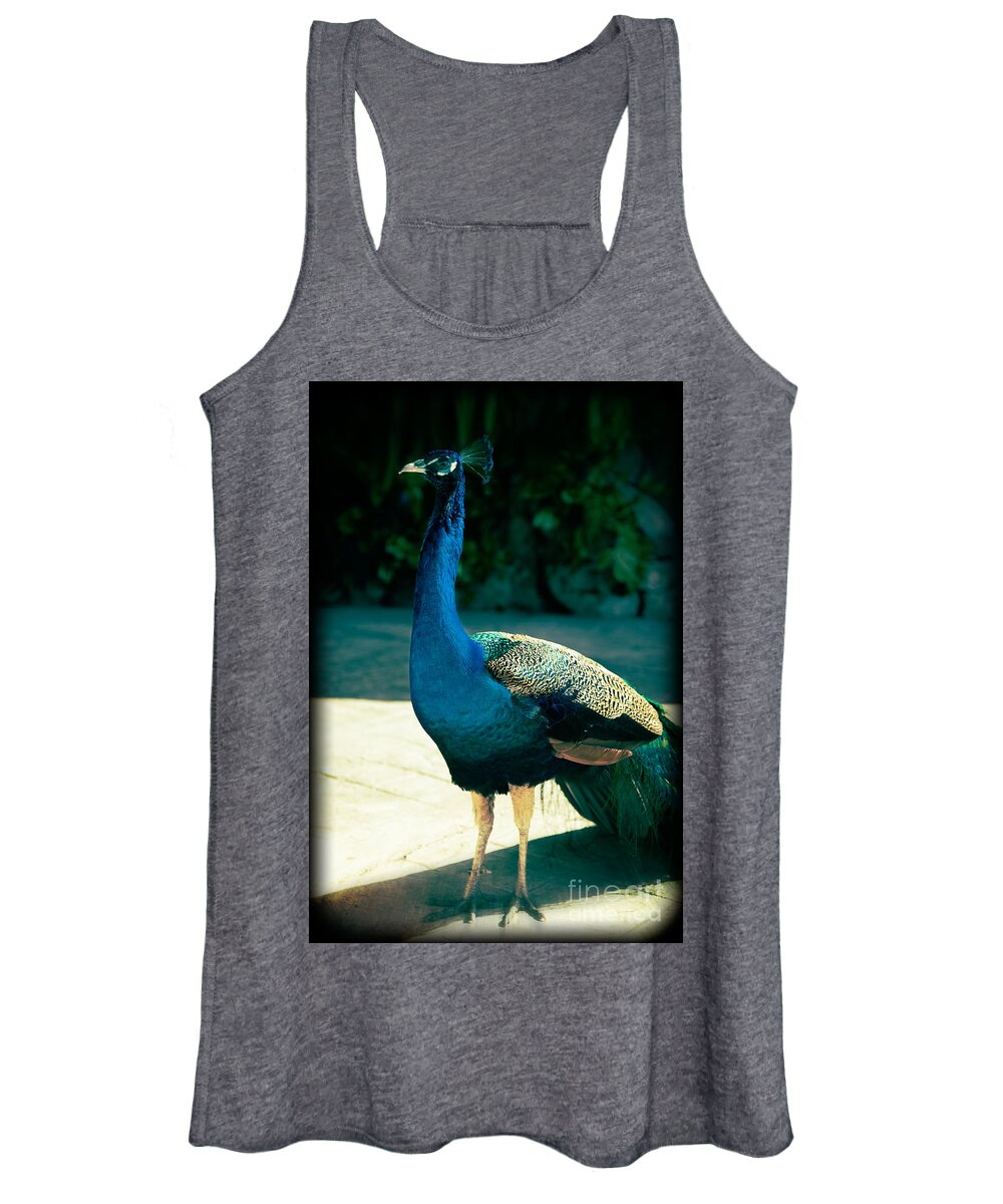 Peacock Women's Tank Top featuring the photograph Awakening by Kathy Strauss