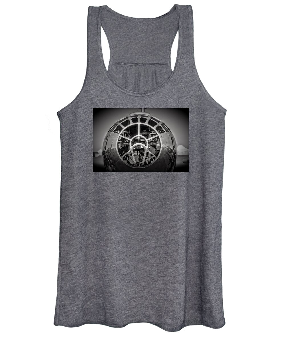 Black And White Women's Tank Top featuring the photograph B-29 by Richard Gehlbach