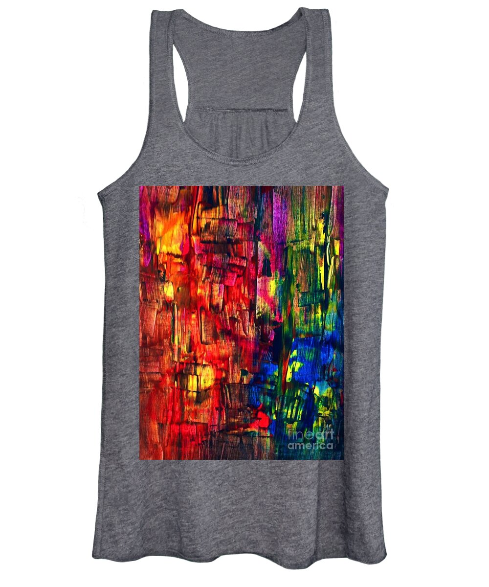 Abstract Women's Tank Top featuring the painting Backstreet by Elle Justine