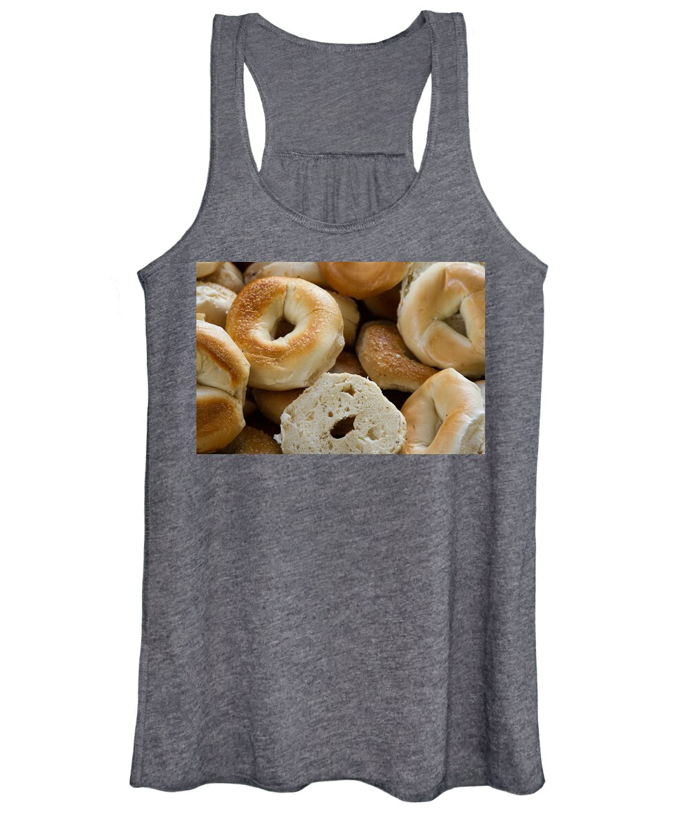 Food Women's Tank Top featuring the photograph Bagels 1 by Michael Fryd