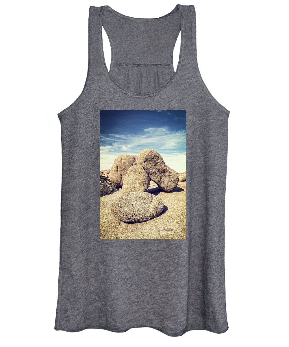California Women's Tank Top featuring the photograph Balanced Boulders in Joshua Tree National Park by Bryan Mullennix