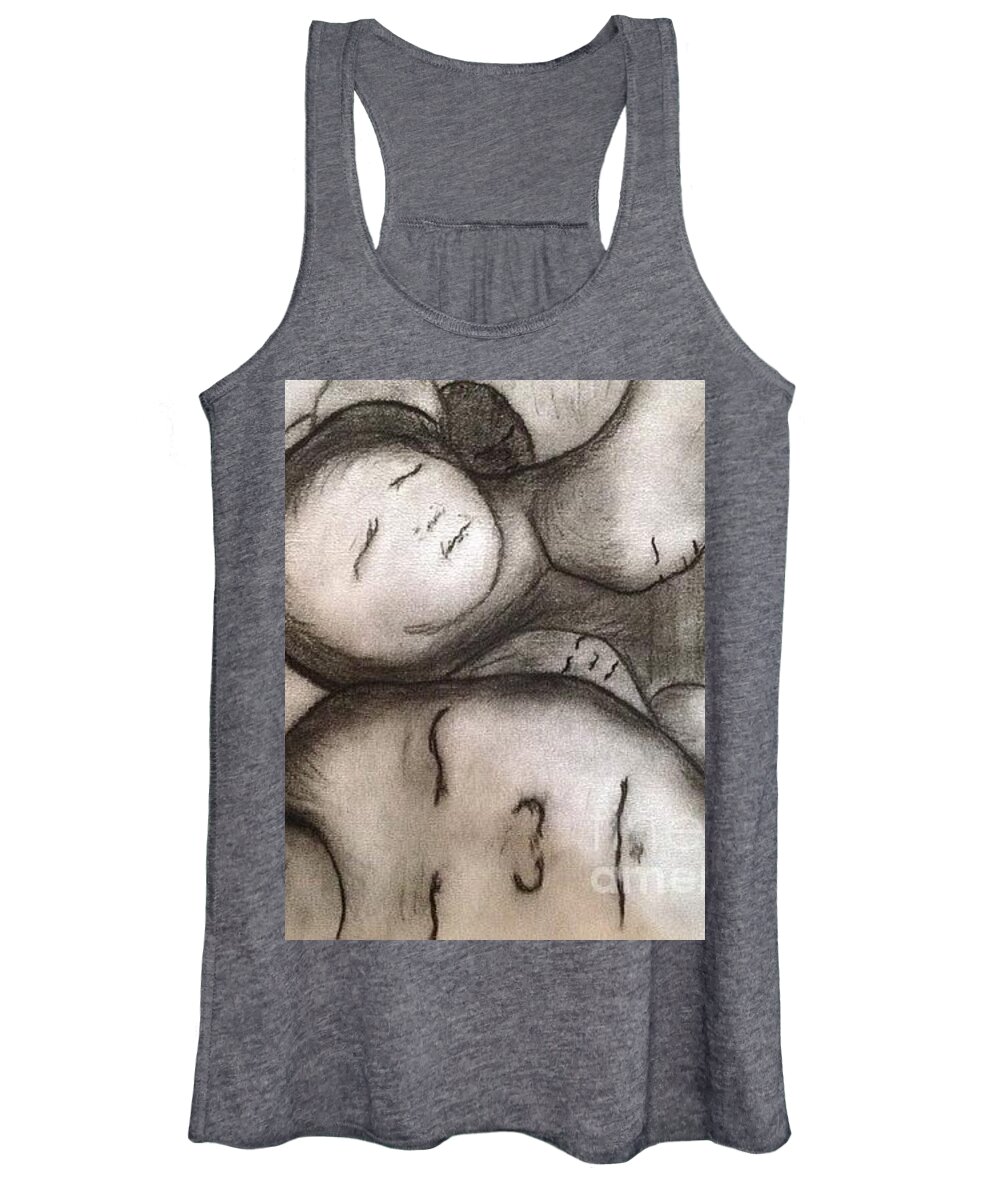 Babies Women's Tank Top featuring the drawing Band of babies by Lisa Koyle