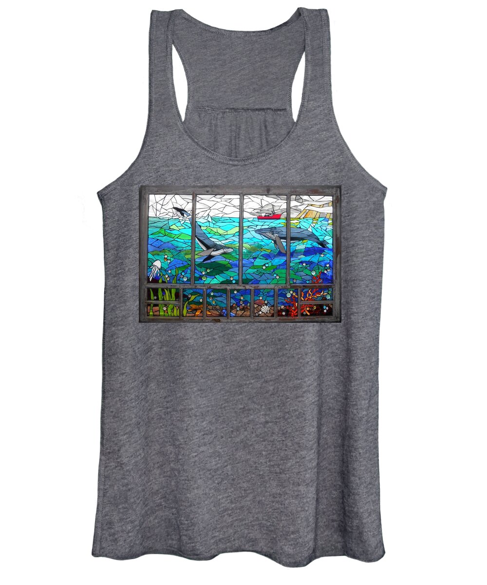 Mosaic Women's Tank Top featuring the glass art Bay of Fundy by Catherine Van Der Woerd