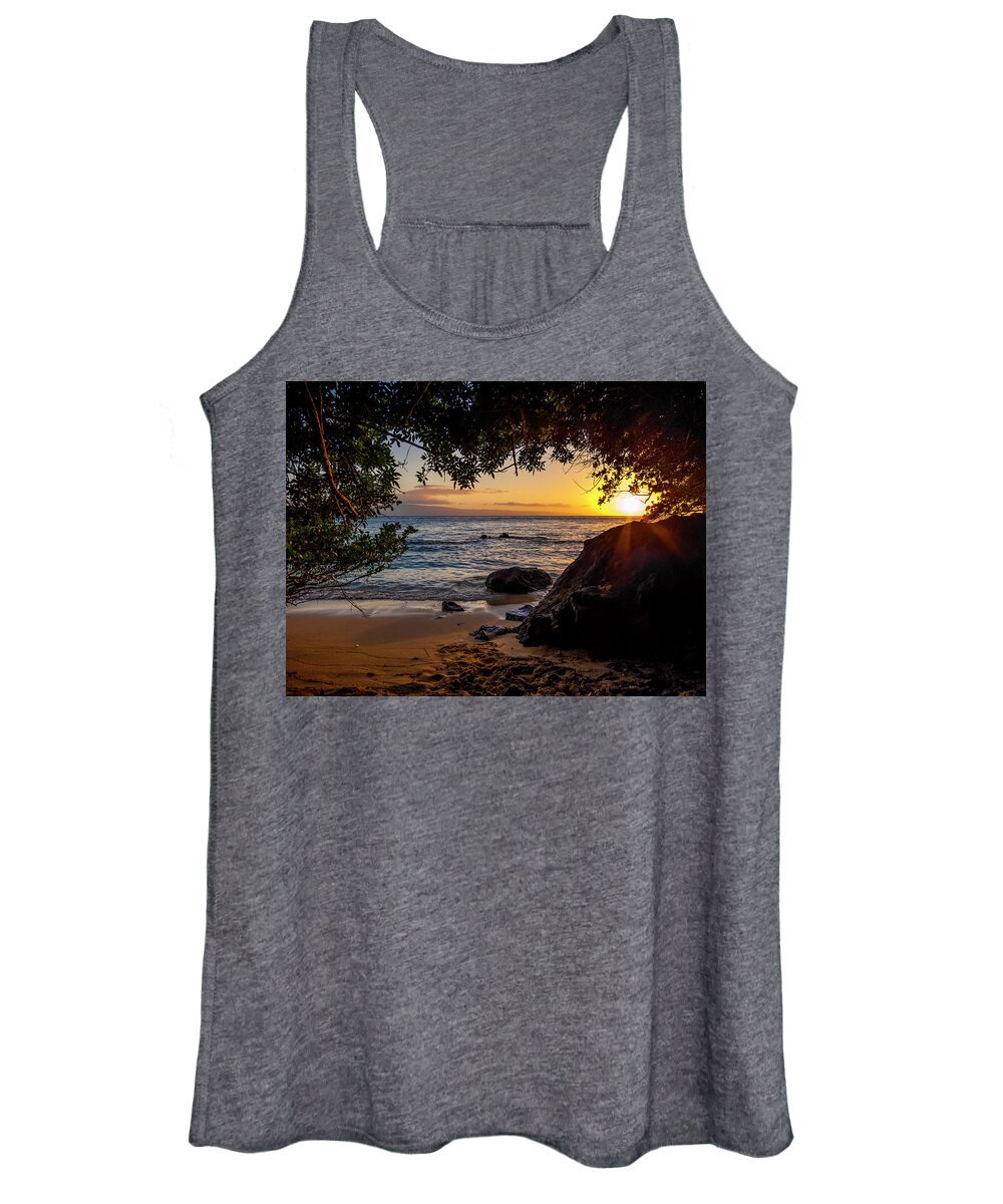 Sunset Women's Tank Top featuring the photograph Beach Sunset by Daniel Murphy