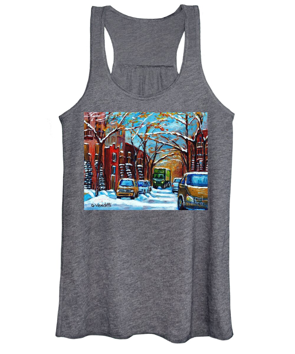Montreal Women's Tank Top featuring the painting Beautiful Day In Montreal by Grace Venditti
