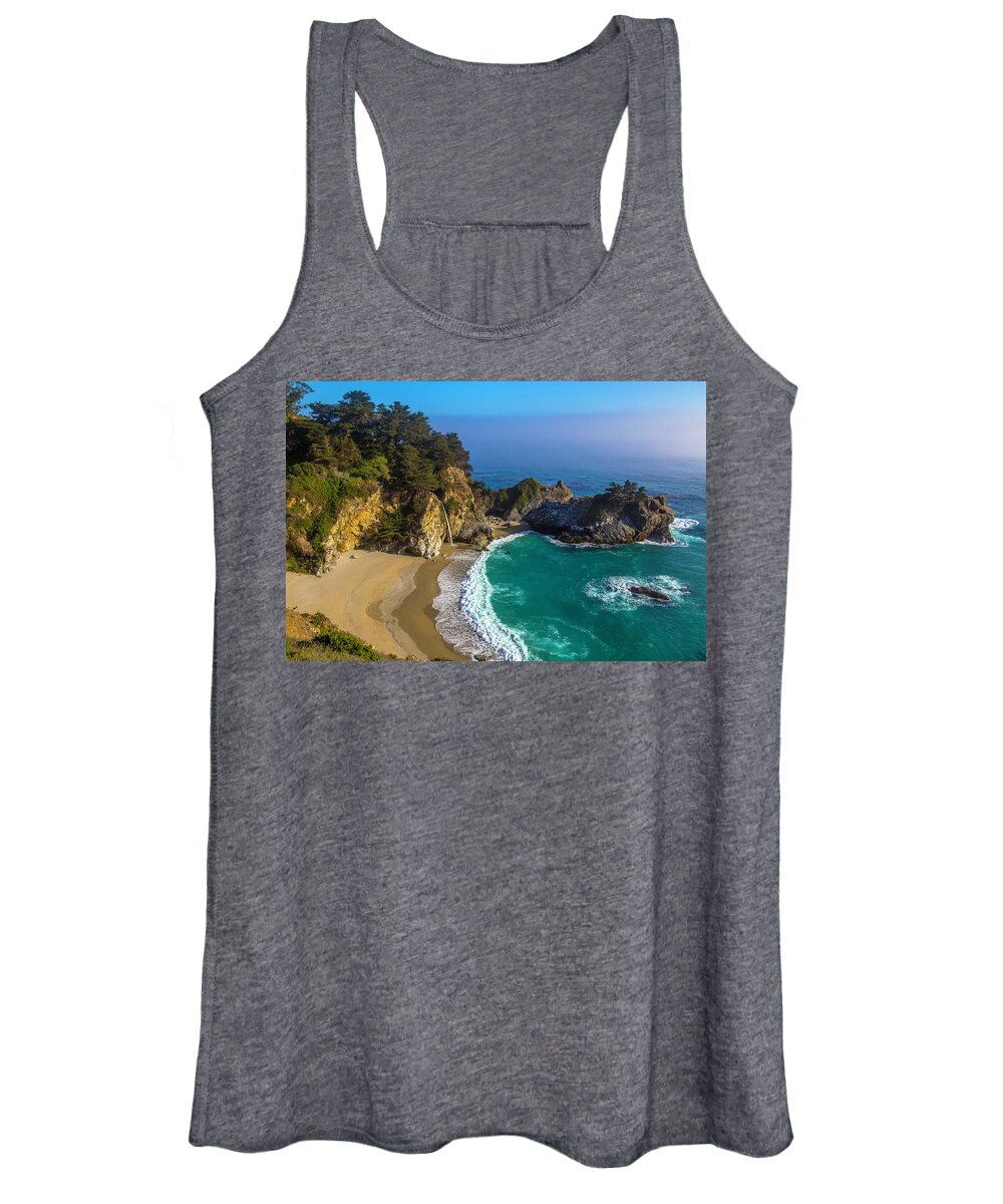 Big Sur California Women's Tank Top featuring the photograph Beautiful McWay Falls Cove by Garry Gay