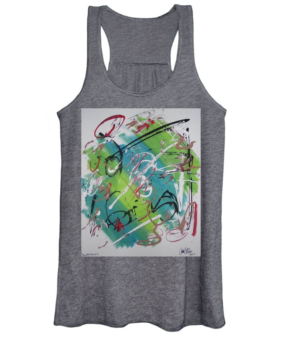 Abstract Women's Tank Top featuring the painting Beautiful Noise by Antonio Moore