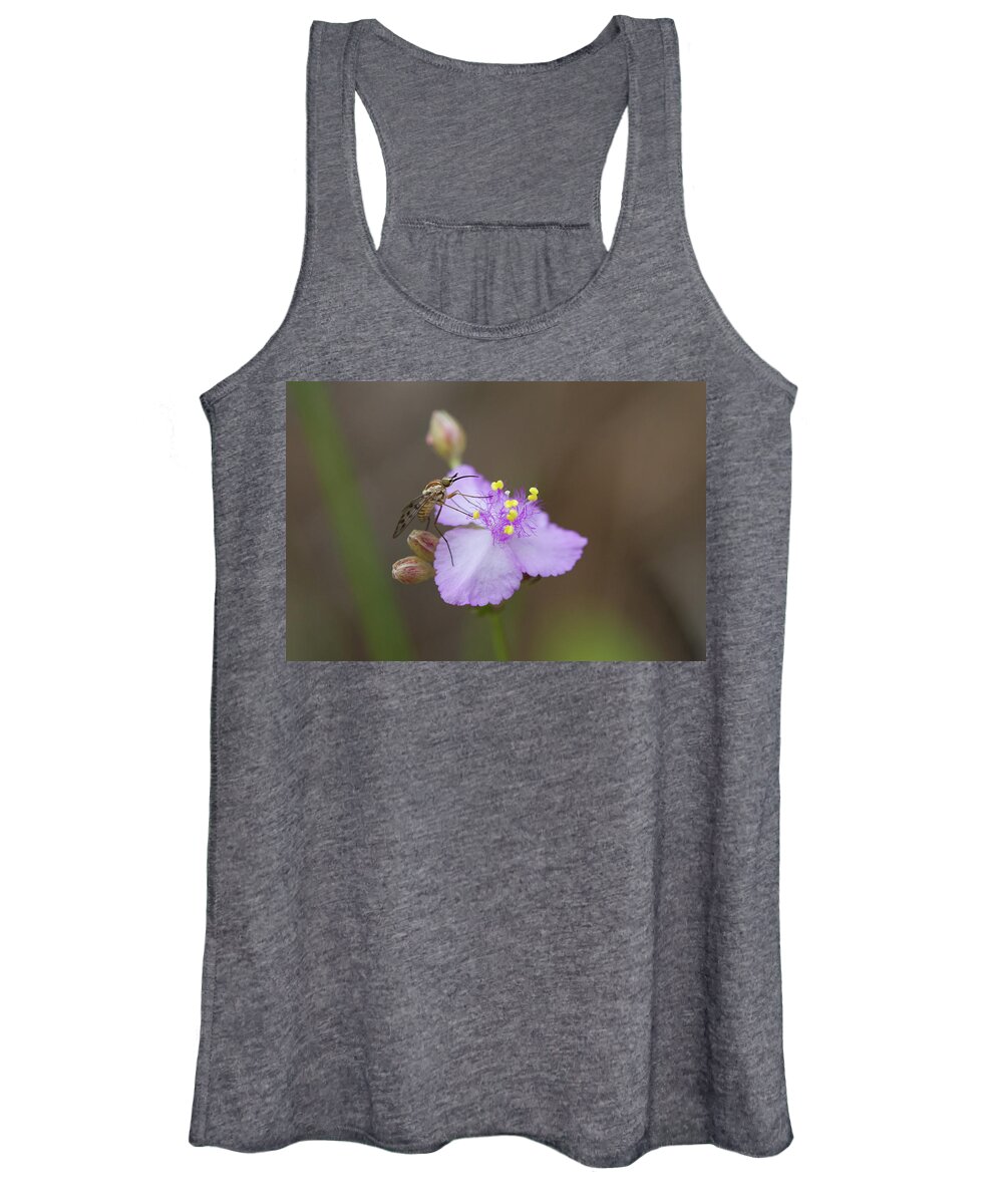Poecilognathus Bee Fly Women's Tank Top featuring the photograph Bee Fly on Roseling by Paul Rebmann