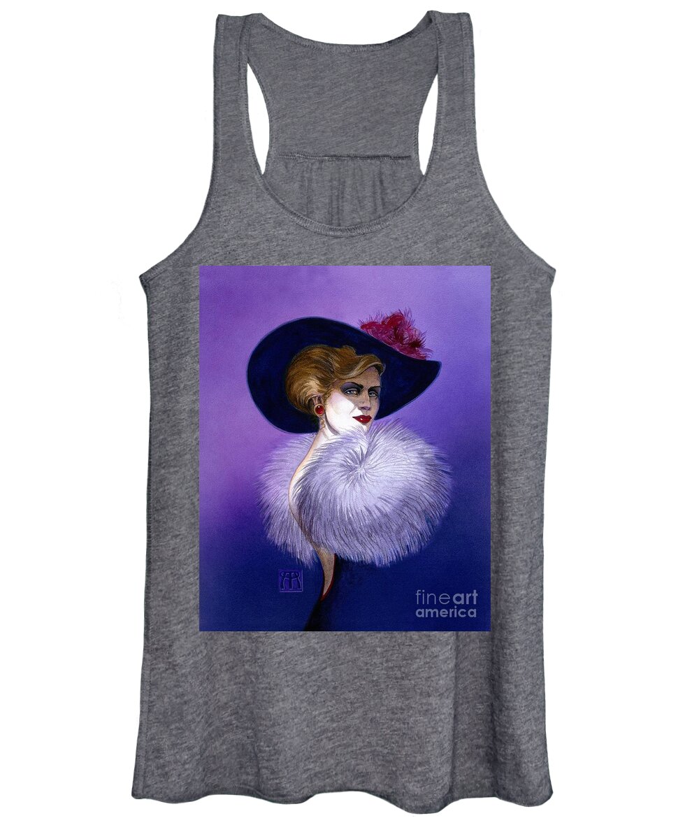 Purple Women's Tank Top featuring the painting Beezu by Melissa A Benson