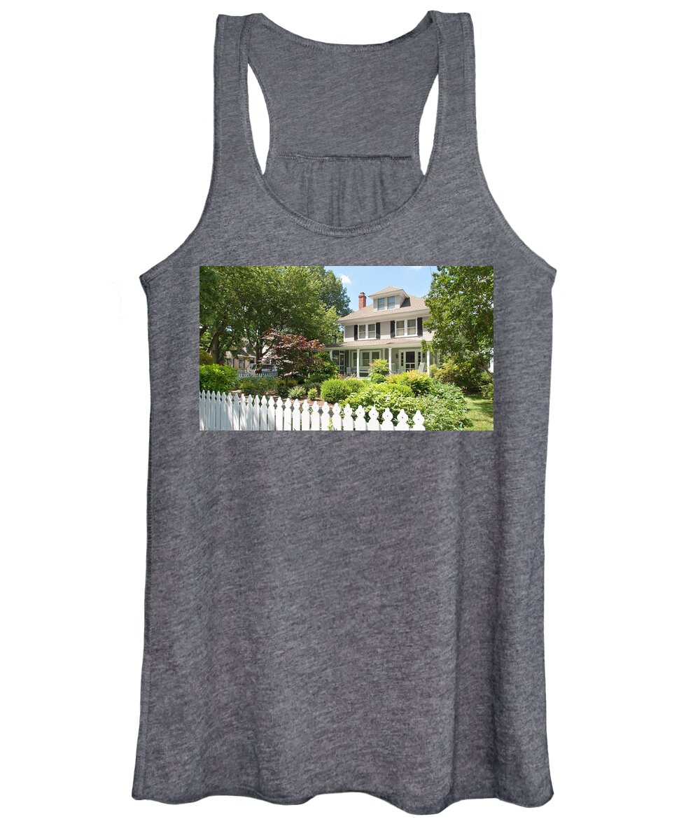 House Women's Tank Top featuring the photograph Behind the Picket fence by Charles Kraus