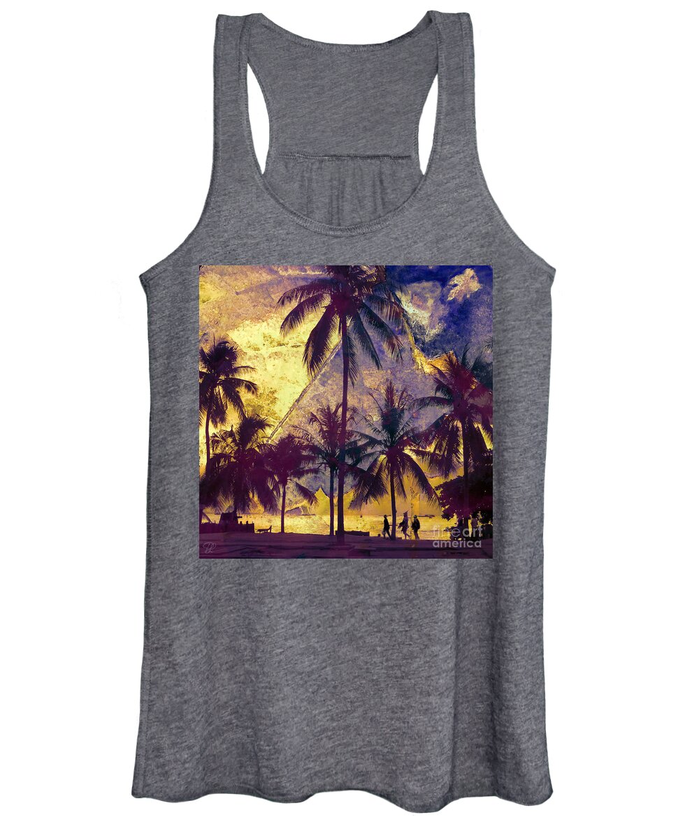 Palm Trees Women's Tank Top featuring the photograph Beside the Sea by LemonArt Photography
