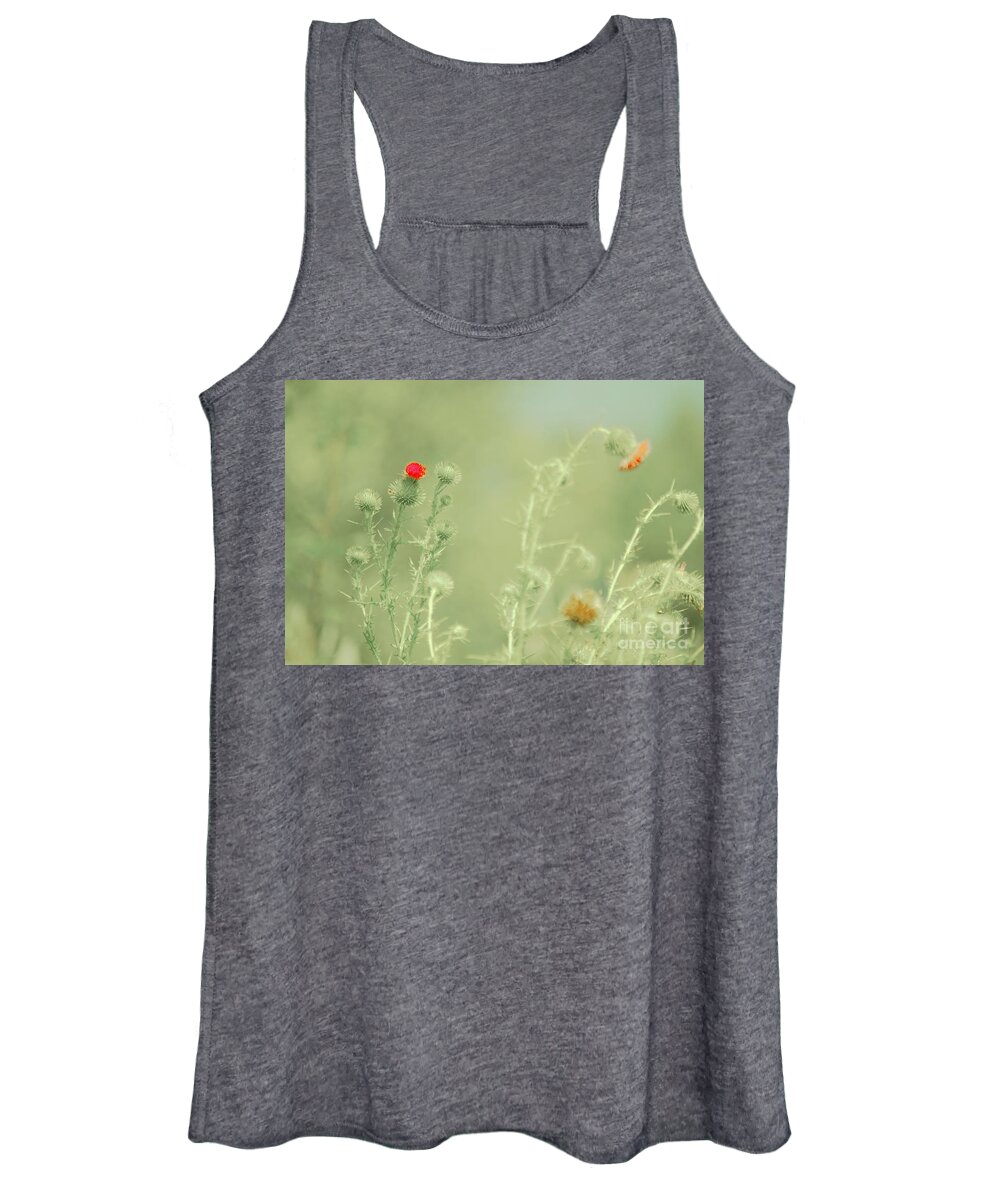 Thistles Women's Tank Top featuring the photograph Big red, Little red by Merle Grenz