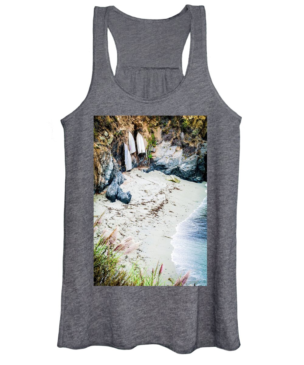 Boats Women's Tank Top featuring the photograph Big Sur Boats by Dr Janine Williams
