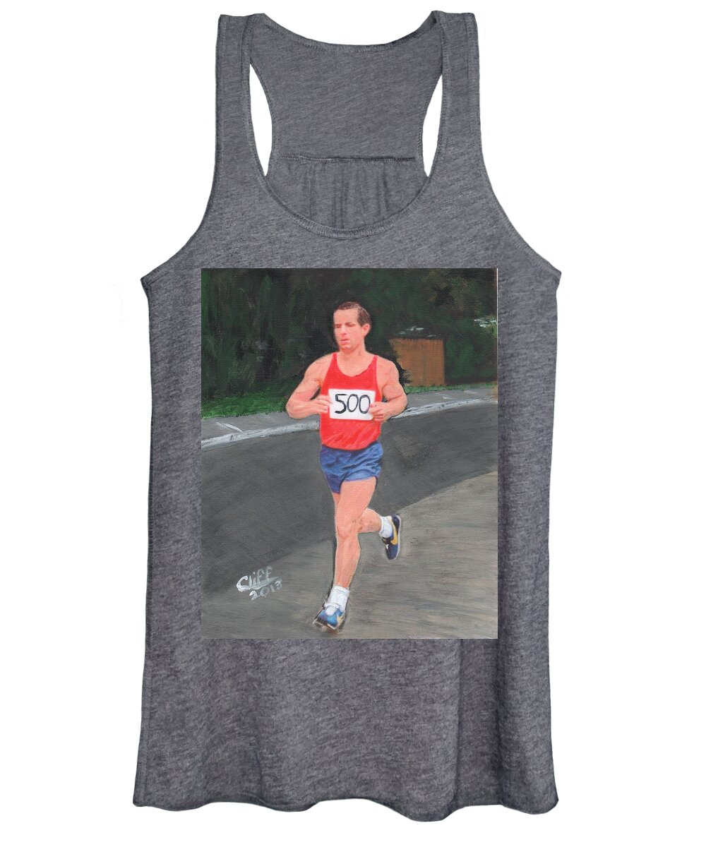 Runner Women's Tank Top featuring the painting Billy Cunis by Cliff Wilson