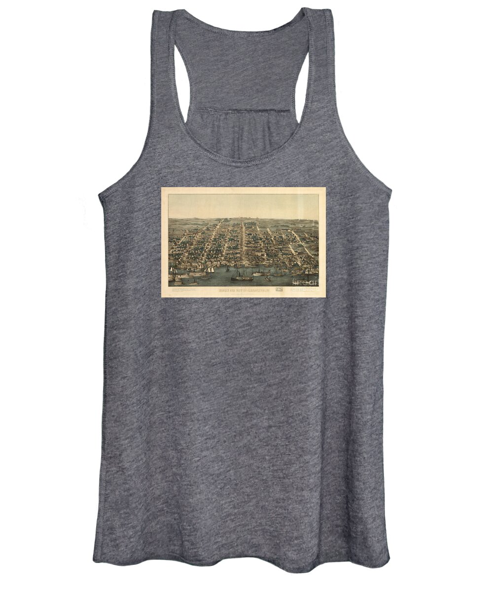 Alexandria Women's Tank Top featuring the photograph Birds Eye View of Alexandria VA by Dale Powell