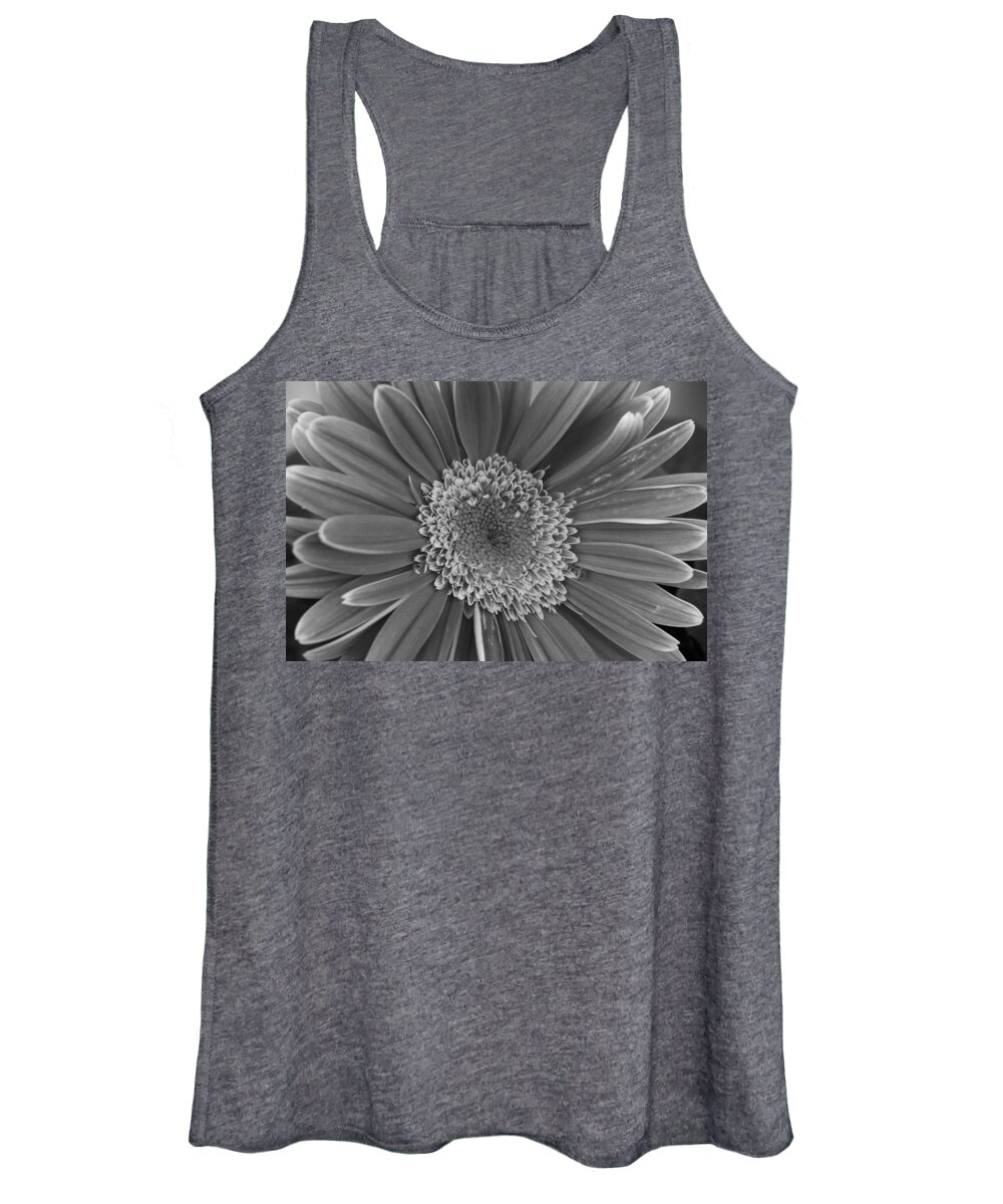 Flower Women's Tank Top featuring the photograph Black and White Gerber Daisy 4 by Amy Fose