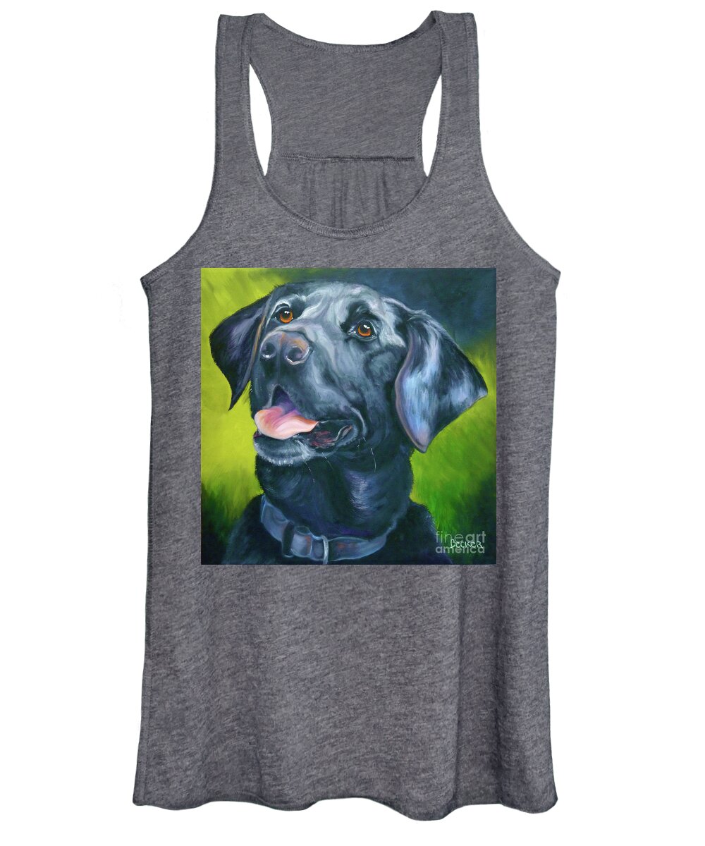 Labrador Retriever Women's Tank Top featuring the painting Black Lab Forever by Susan A Becker